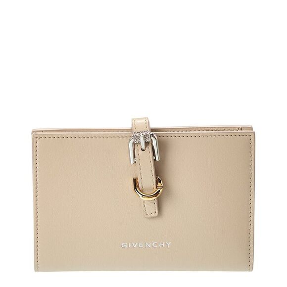 Givenchy Voyou Leather Bifold Wallet, Beige - Picture 1 of 5